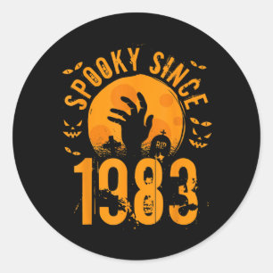 Sticker Rond Cadeaux d'anniversaire Halloween Depuis 1983 40 an