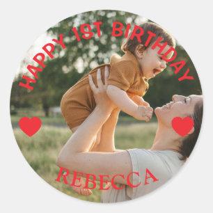 Sticker Rond Cadeaux d'anniversaire heureux customisés