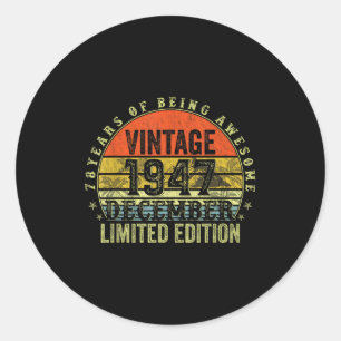 Sticker Rond Cadeaux d'anniversaire pour hommes de 78 ans Décem