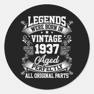 Sticker Rond Cadeaux d'anniversaire vintage 90 Hommes Femmes 90