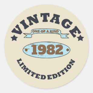 Sticker Rond Cadeaux d'anniversaire vintages personnalisés