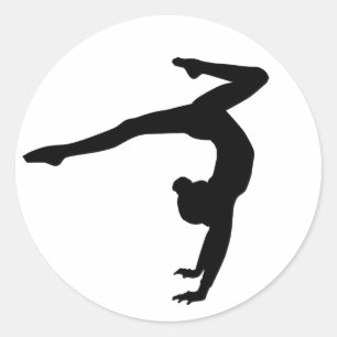 Sticker Rond Cadeaux d'appui renversé de mâle de gymnaste