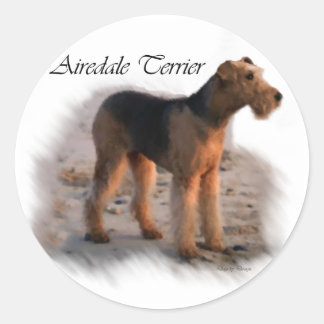 Sticker Rond Cadeaux d'art Airedale Terrier