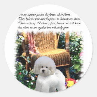 Sticker Rond Cadeaux d'art Bichon Frise
