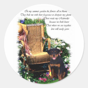 Sticker Rond Cadeaux d'art Rottweiler