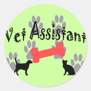Sticker Rond Cadeaux d'assistant de vétérinaire
