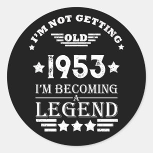 Sticker Rond Cadeaux de 70e anniversaire vintages personnalisés