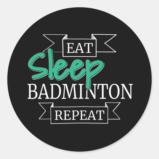 Sticker Rond Cadeaux de Badminton (Devant)