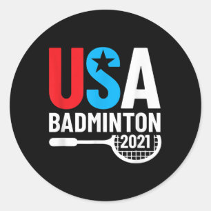 Sticker Rond Cadeaux de badminton américains 2021 Usa pour nous