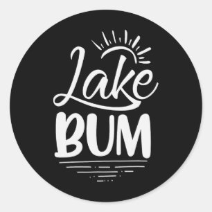Sticker Rond Cadeaux de bateau d'été Bum Lake pour les amoureux