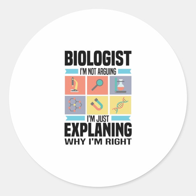 Sticker Rond Cadeaux de biologie | Biologistes Enseignant Scien (Devant)