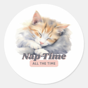Sticker Rond Cadeaux de chats pour Amoureux des animaux