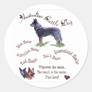 Sticker Rond Cadeaux de chien de bétail australien