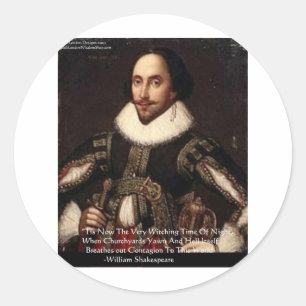 Sticker Rond Cadeaux de citations Shakespeare Halloween "Hell C