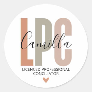 Sticker Rond Cadeaux de Conseiller Professionnel Agréé, Thérapi