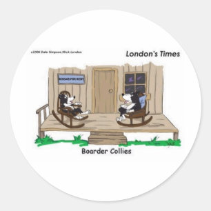Sticker Rond Cadeaux de dessins animés décalés drôles de Border