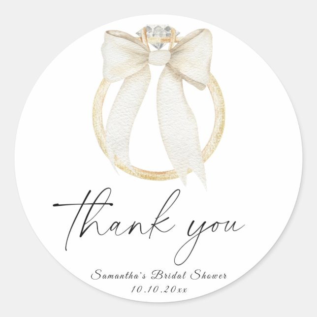 Sticker Rond Cadeaux de douche de mariage Elle se marie (Devant)