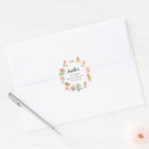 Sticker Rond Cadeaux de fête pour le premier anniversaire de mi