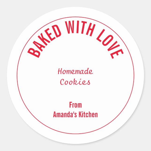 Sticker Rond Cadeaux de fêtes de Noël de biscuits faits maison (Devant)