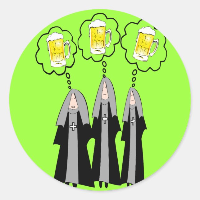 Sticker Rond Cadeaux de la religieuse catholique~~Hilarié (Devant)