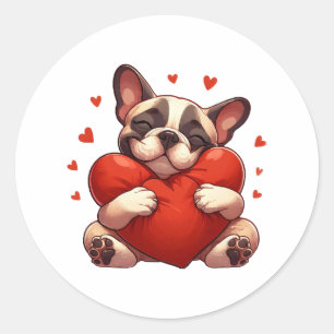 Sticker Rond Cadeaux de la Saint-Valentin Pitbull