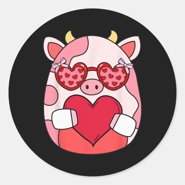 Sticker Rond Cadeaux de la Saint-Valentin Squish Squad pour enf (Devant)
