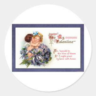 Sticker Rond Cadeaux de la Saint-Valentin victorienne "La Félic