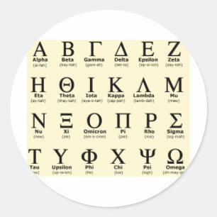 Sticker Rond cadeaux de l'alphabet grec
