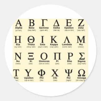 Sticker Rond cadeaux de l'alphabet grec