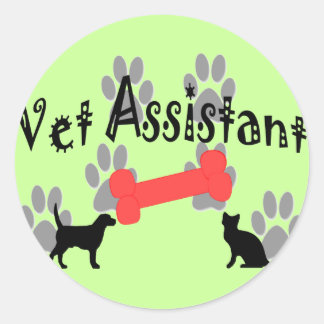 Sticker Rond Cadeaux de l'assistant vétérinaire