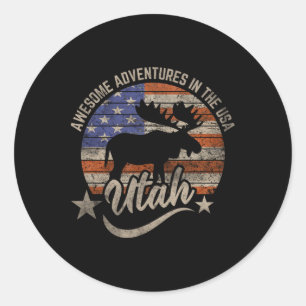 Sticker Rond Cadeaux de l'Utah Vêtements Randonnée Camping Pêch
