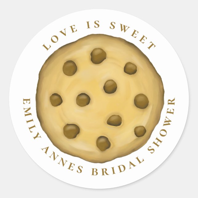 Sticker Rond Cadeaux de Mariage Mignon Biscuit Fantaisiste L'am (Devant)