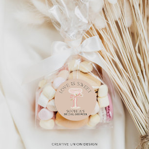 Sticker Rond Cadeaux de Mariage Mimosas et Champagne pour Enter