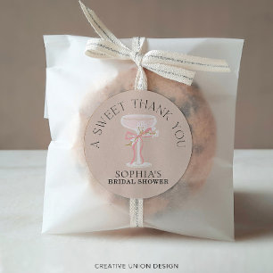 Sticker Rond Cadeaux de Mariage Mimosas et Champagne pour Enter