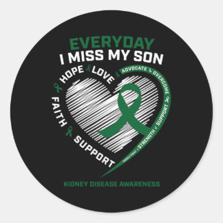 Sticker Rond Cadeaux de mémoire Miss Mon Fils Maladie du rein S
