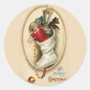 Sticker Rond Cadeaux de Noël