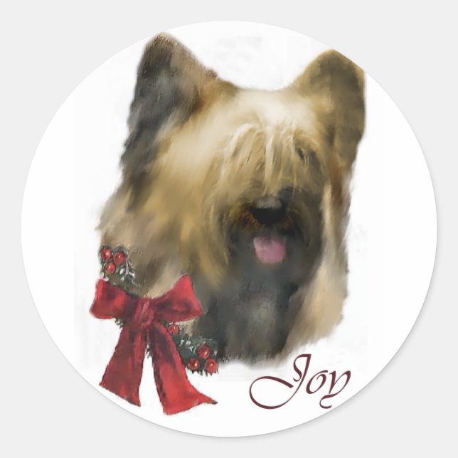 Sticker Rond Cadeaux de Noël Briard (Devant)