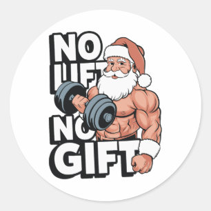 Sticker Rond Cadeaux de Noël de gym de forme physique de muscul