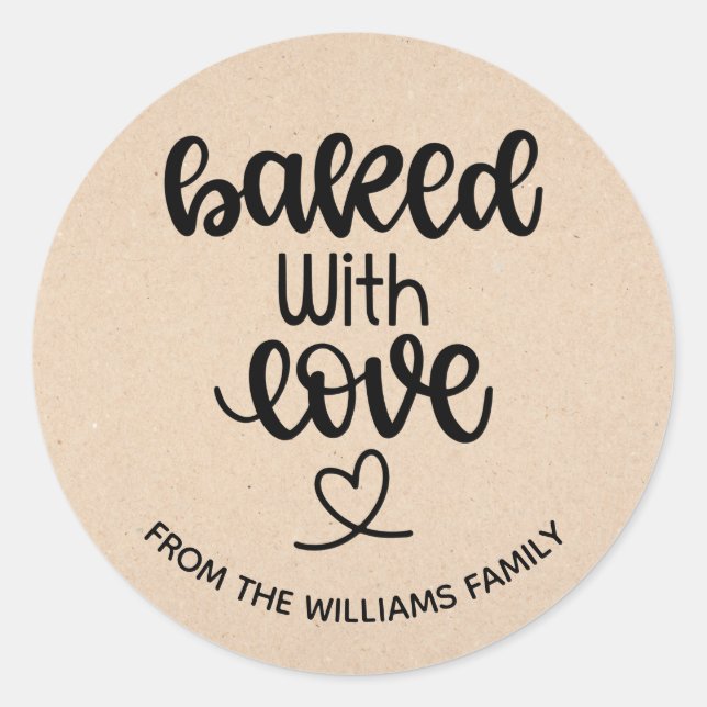 Sticker Rond Cadeaux de Pâtisseries Maison Faites Avec Amour (Devant)