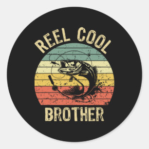Sticker Rond Cadeaux de pêche de frère vraiment cool pour homme
