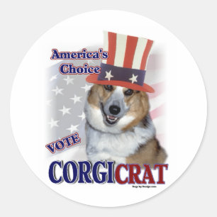 Sticker Rond Cadeaux de Pembroke Welsh Corgi