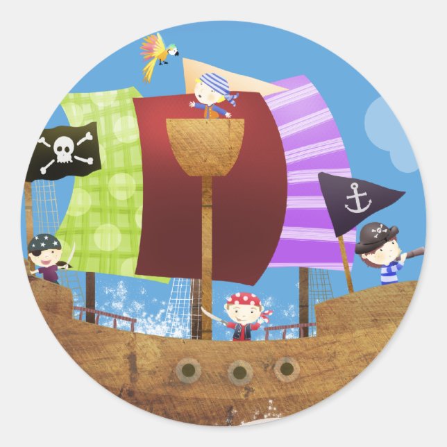 Sticker Rond cadeaux de pirates oh (Devant)