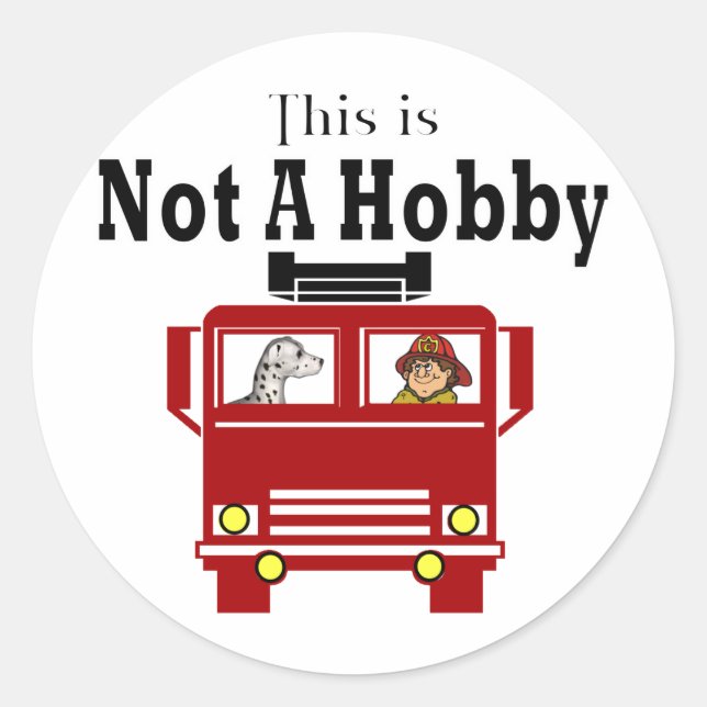 Sticker Rond Cadeaux de pompiers (Devant)