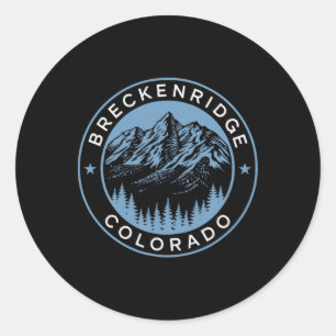 Sticker Rond Cadeaux de randonnée camping tourisme ski Breckenr