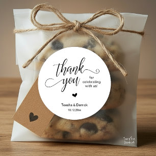 Sticker Rond Cadeaux de remerciement de mariage Cœur mignon Noi