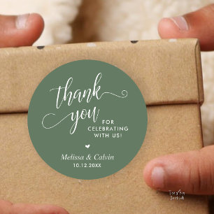 Sticker Rond Cadeaux de remerciement de mariage minimaliste mod