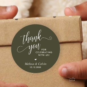 Sticker Rond Cadeaux de remerciement de mariage minimaliste mod
