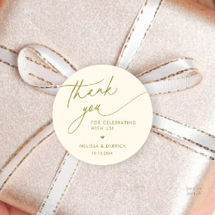 Sticker Rond Cadeaux de remerciement de mariage minimaliste mod