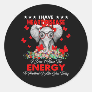 Sticker Rond Cadeaux de sensibilisation à la maladie cardiaque