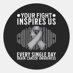 Sticker Rond Cadeaux de sensibilisation à la tumeur cérébrale S
